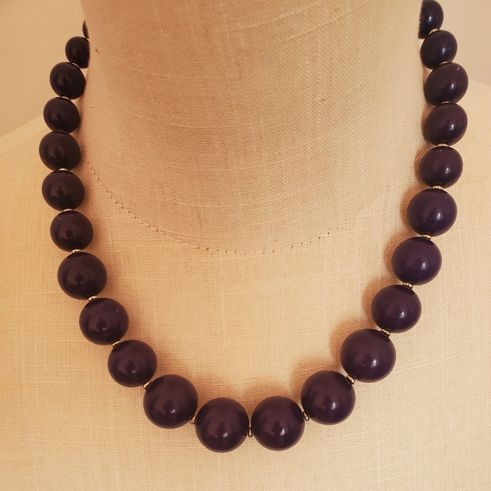 Navy blue beaded necklace